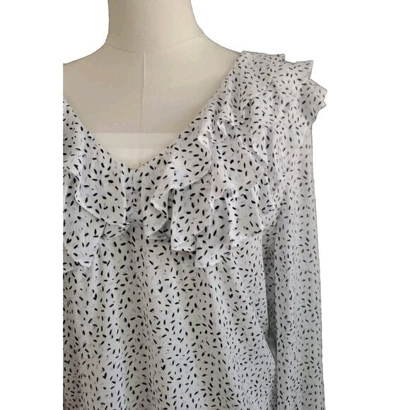Anthropologie Hutch Ruffle Double V Neckline Smocked Sleeve Medium - Picture 6 of 11